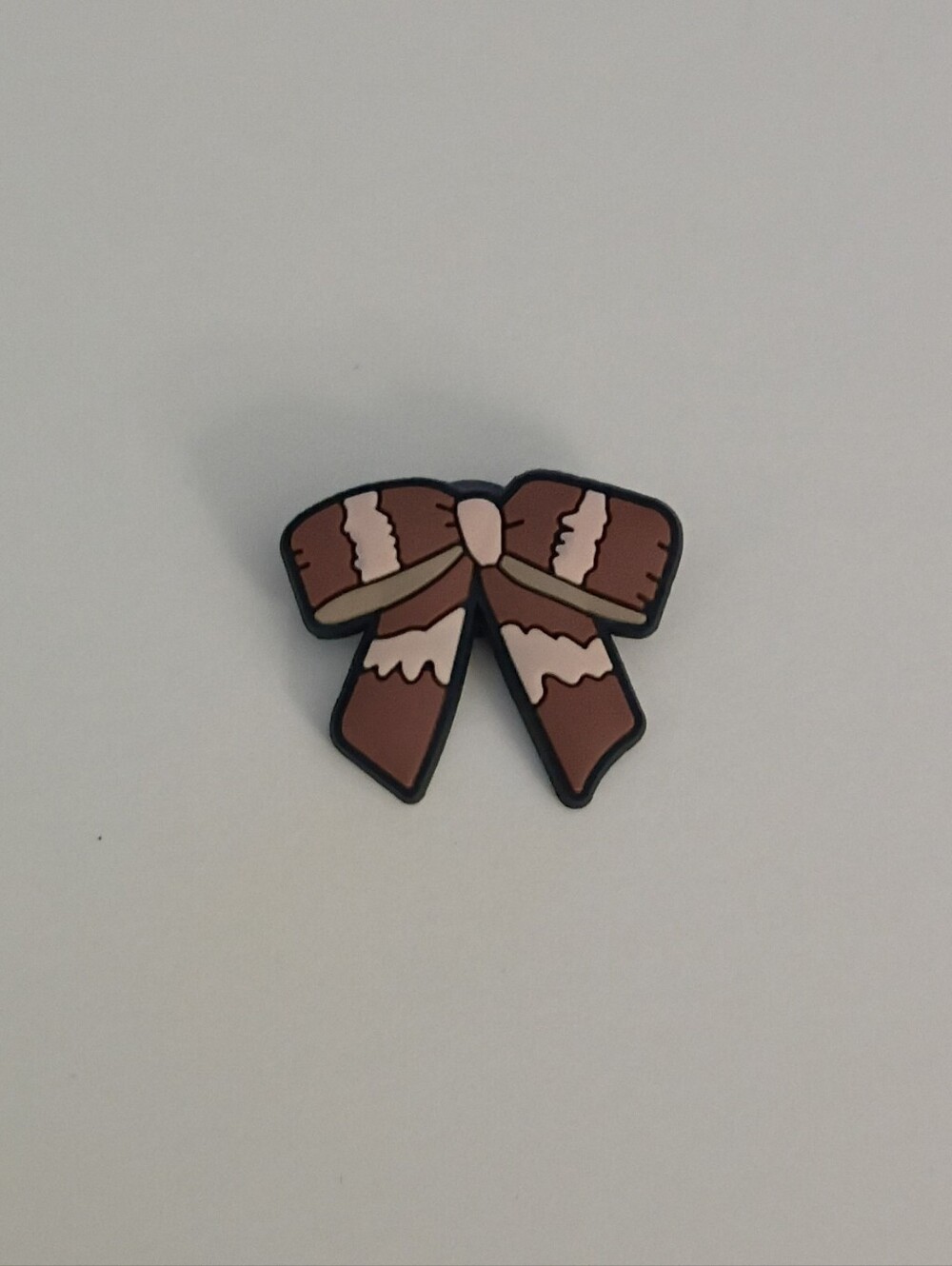 10 for $10 Jibbitz Croc Charms - Brown Coquette Bow With Cream Color Accents